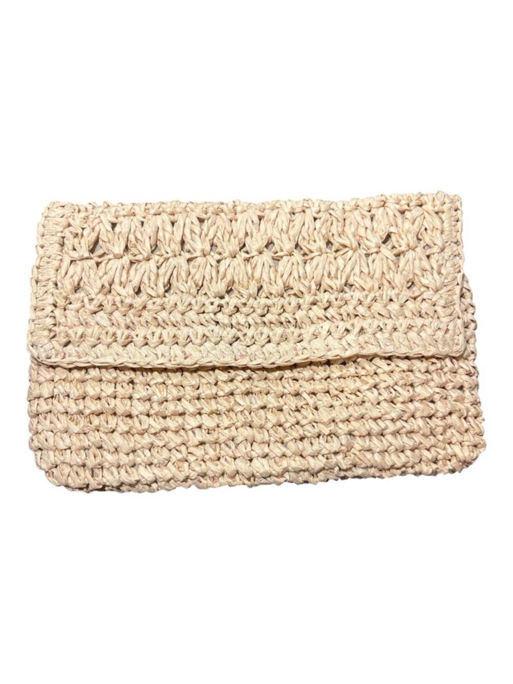 SHIRALEAH Straw Clutch Bag in Natural Cream